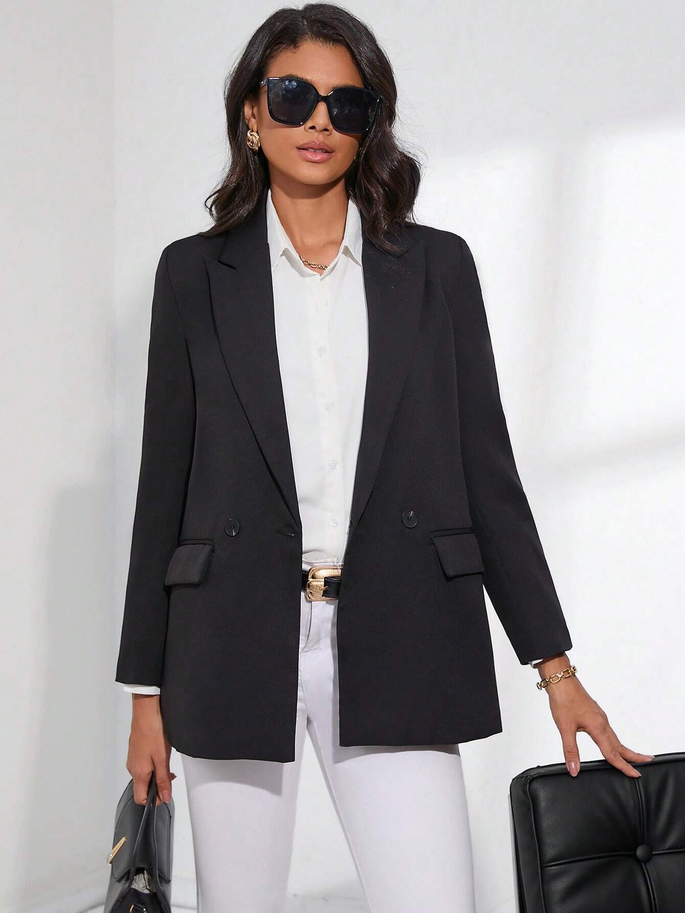 Blazer Feminino Alfaiataria Preto