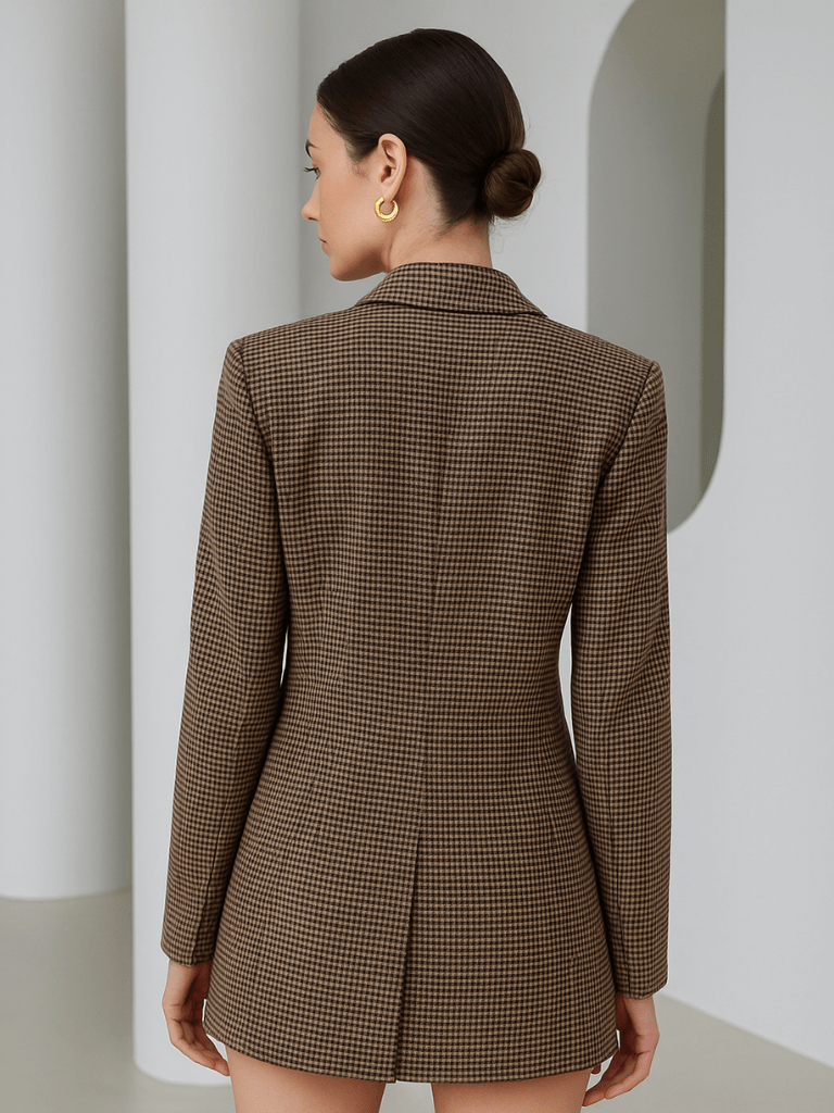 Blazer Feminino Aveloria Modichic com Estampa Xadrez