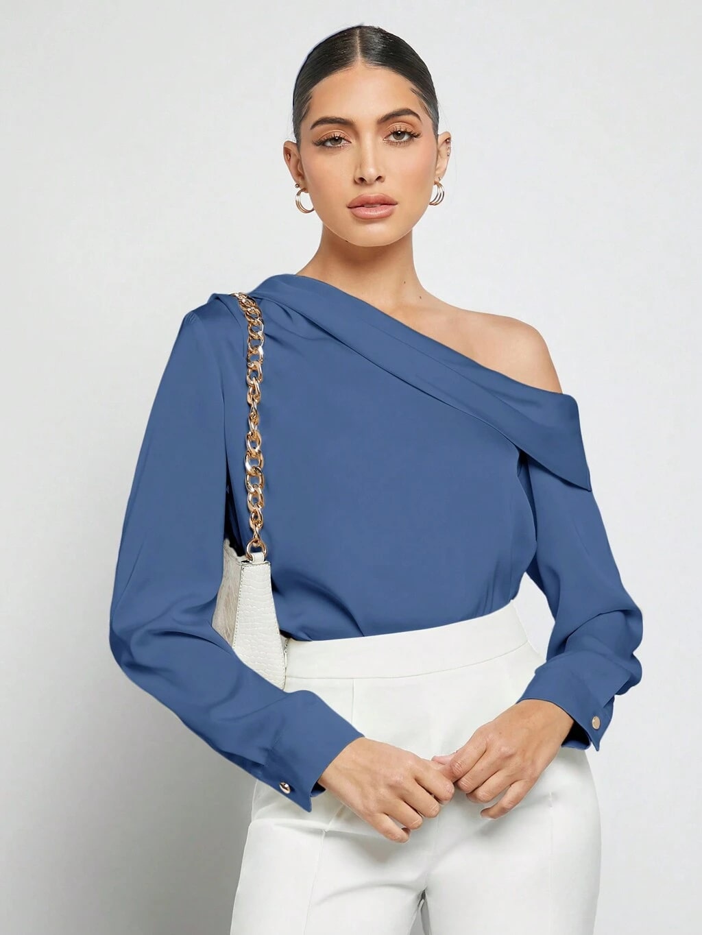 Blusa Feminina Azul Manga Longa Praga
