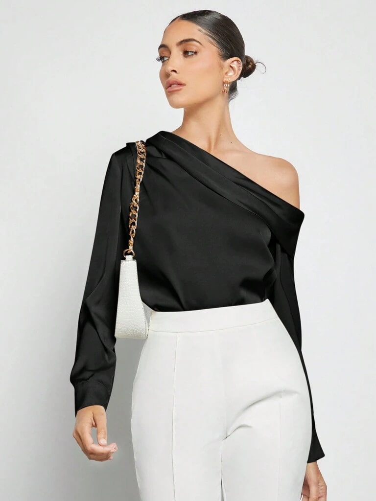 Blusa Feminina Preto Manga Longa Praga