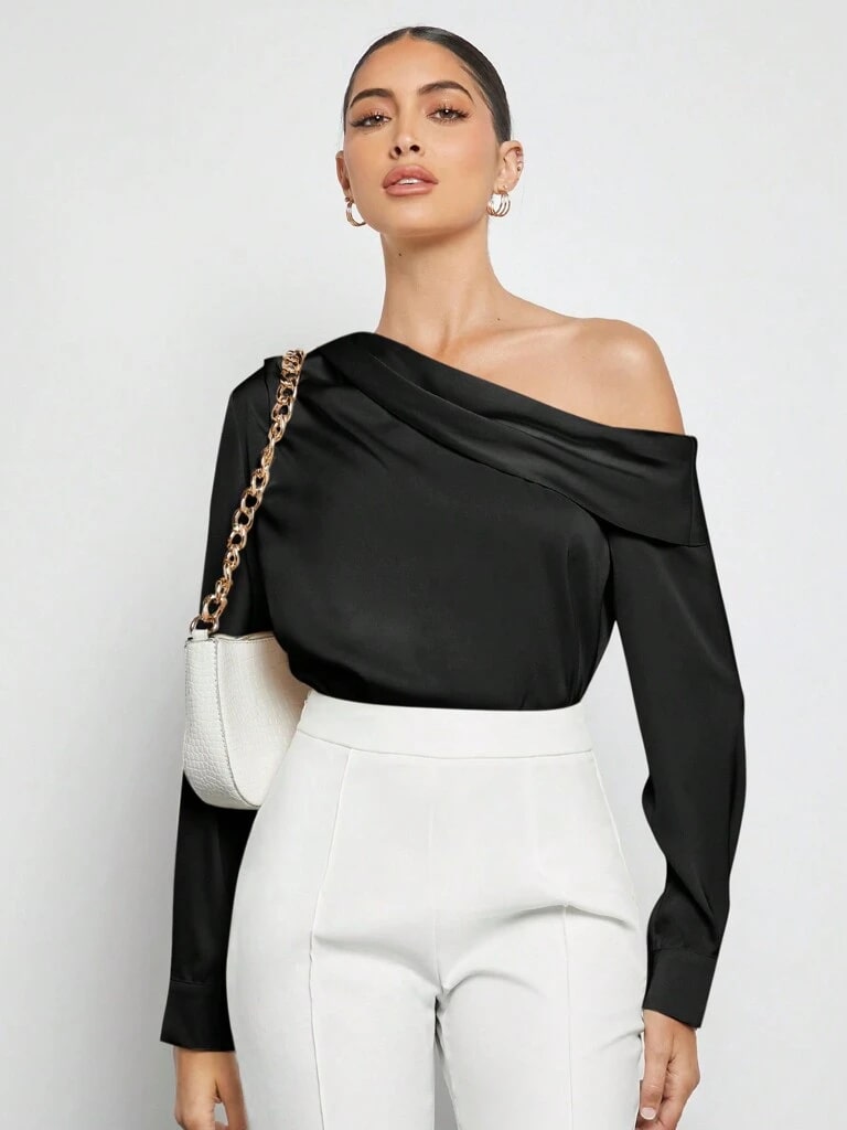 Blusa Feminina Preto Manga Longa Praga