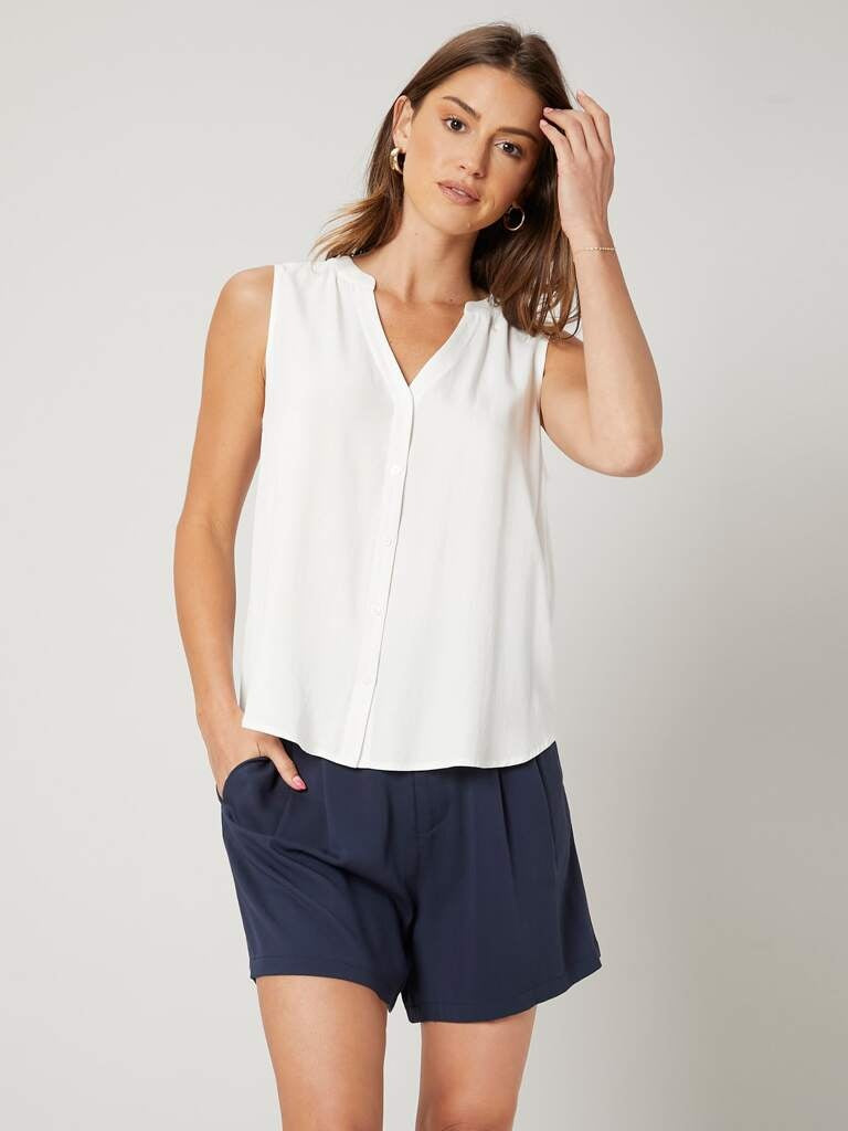 Blusa Feminina Sem Manga Branca