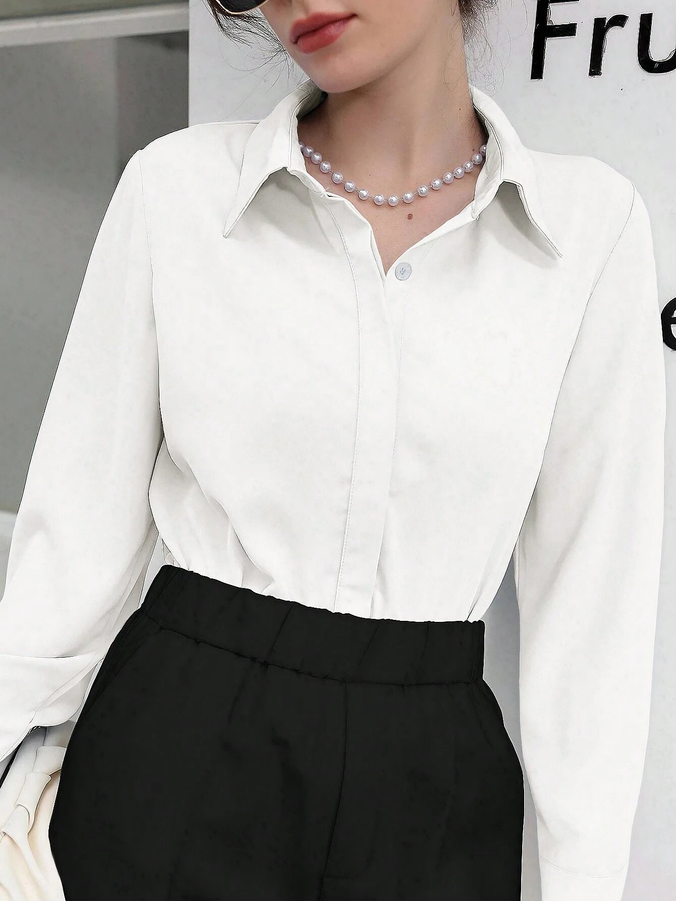 Blusa Feminina Social Manga Longa Branca