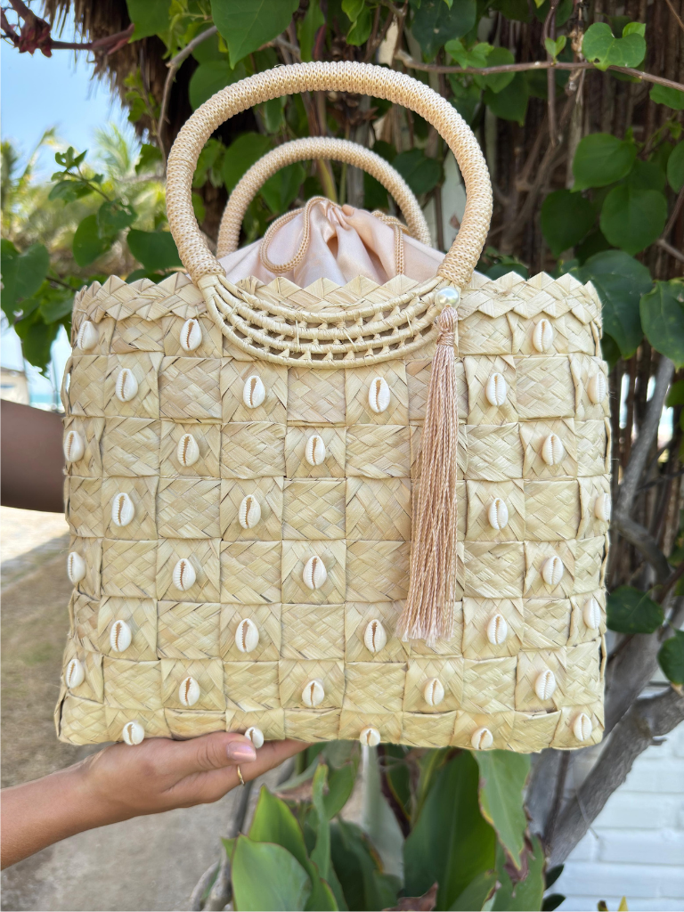 Bolsa de Palha Média Alça de Mão Ouralita