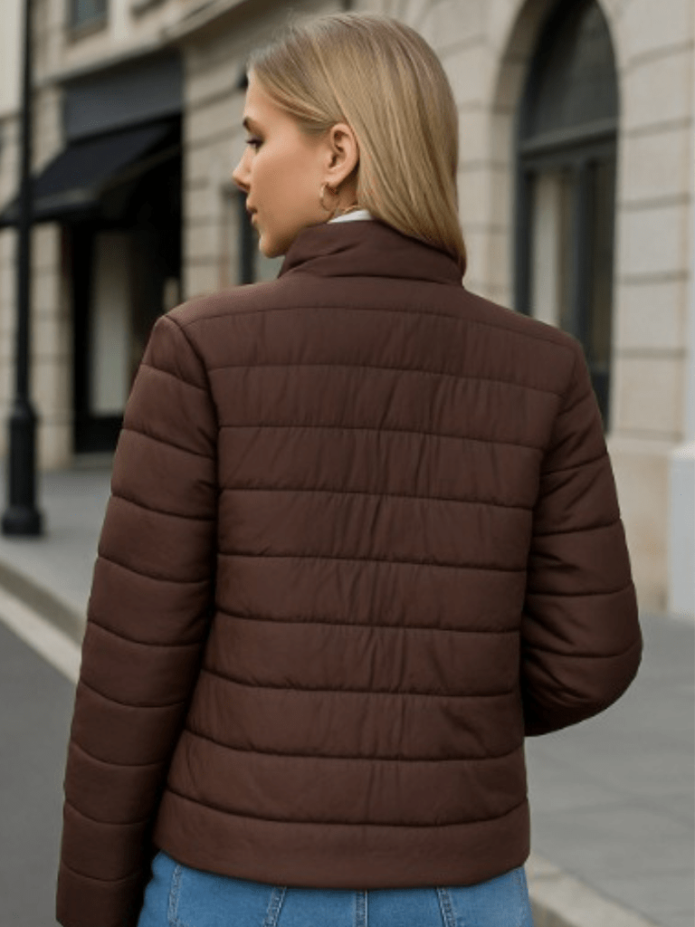 Casaco Feminino Gola Alta com Zíper