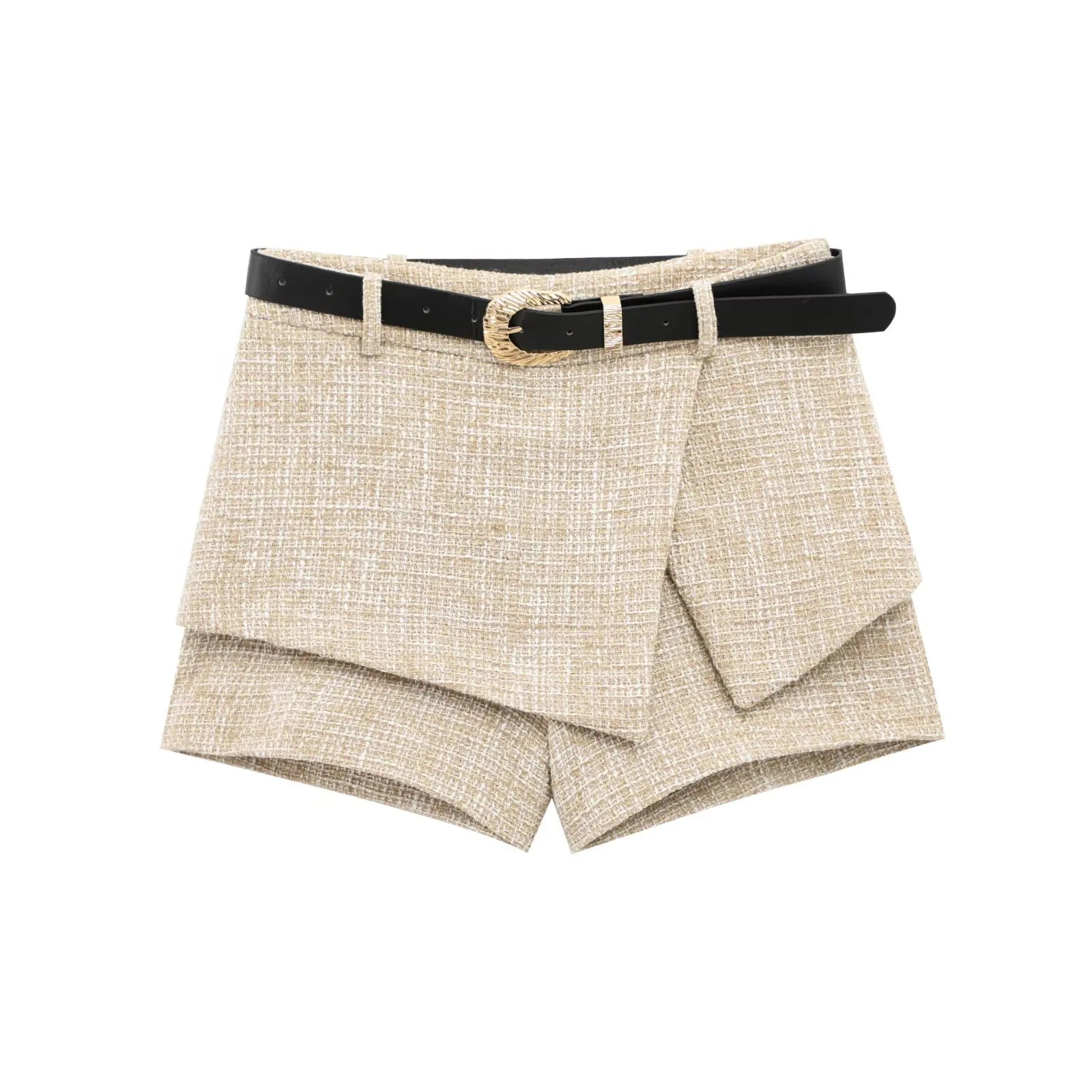 Conjunto Feminino 2 Peças com Cinto Cáqui Claro