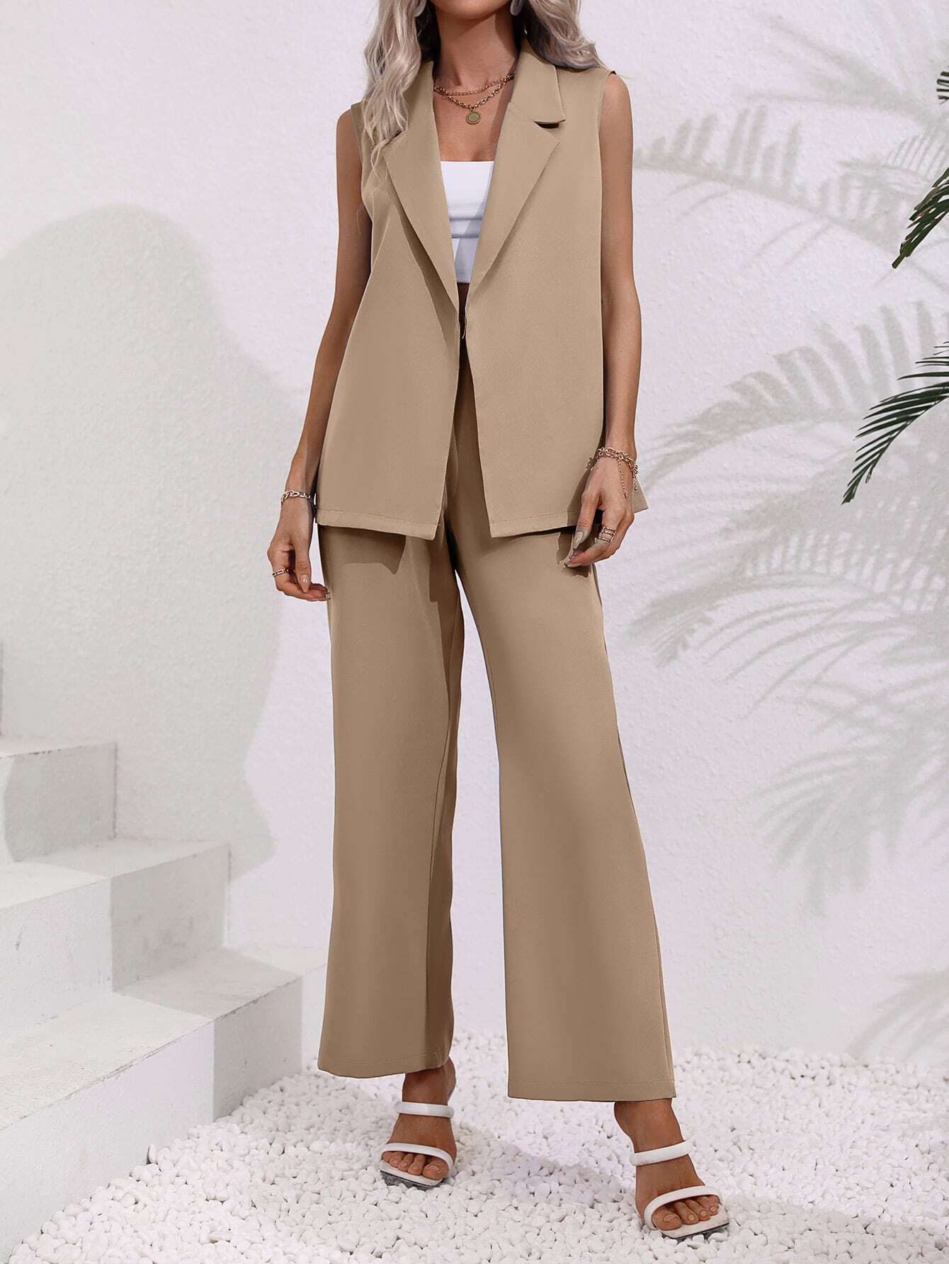 Conjunto Feminino Alfaiataria Bege