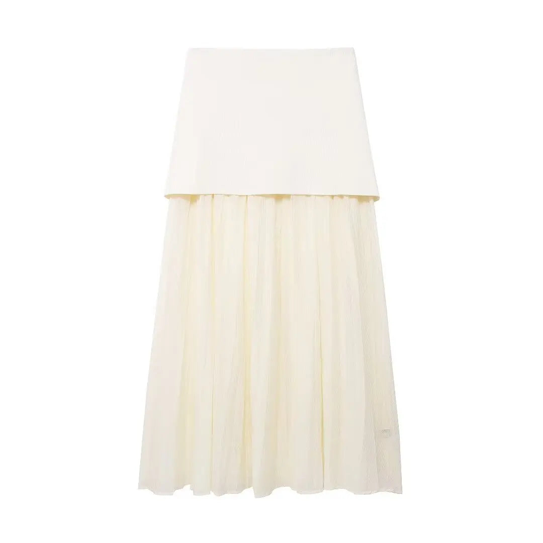 Conjunto Feminino Blusa e Saia Decote em V Cintura Alta Rute