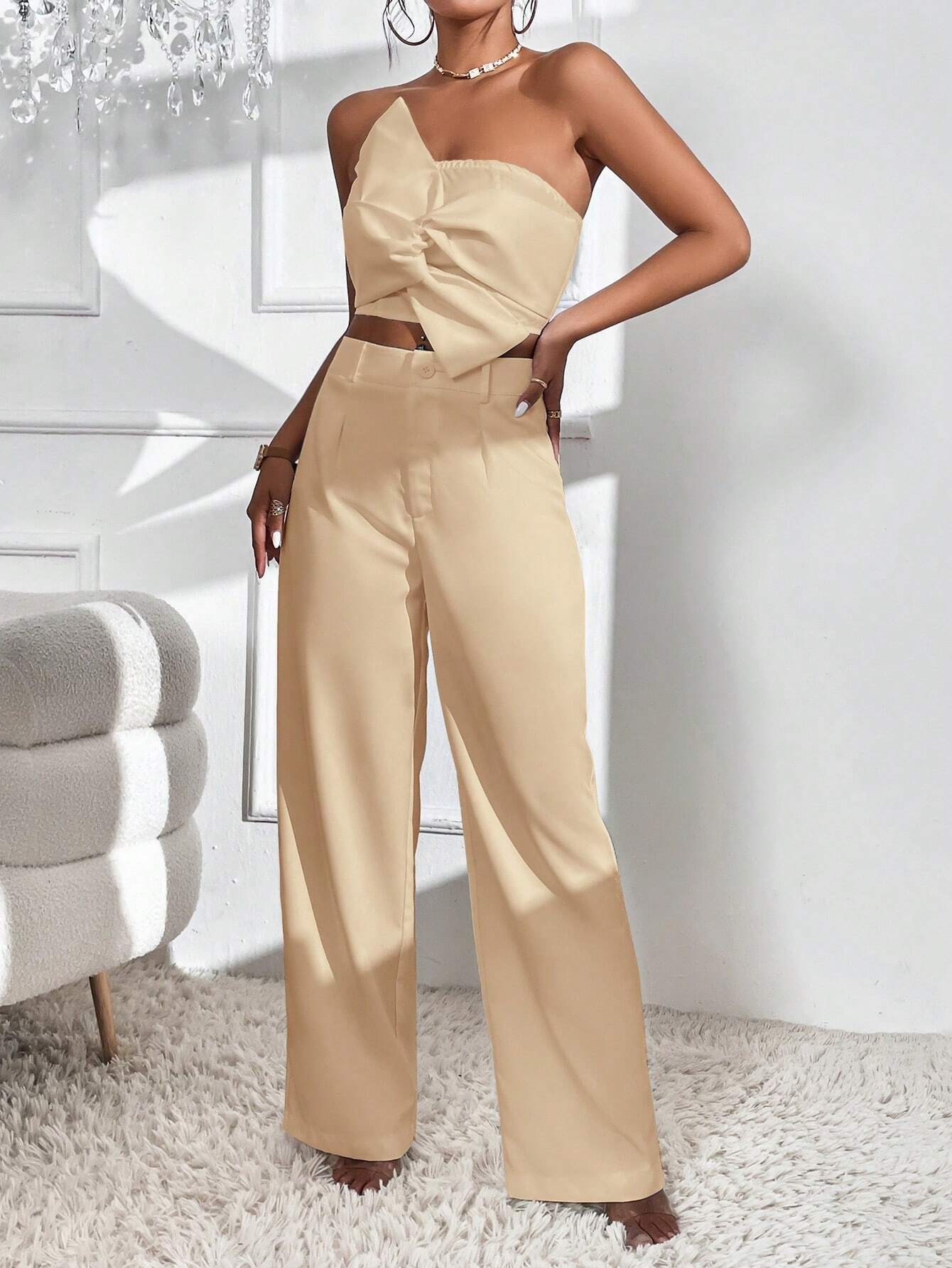 Conjunto Feminino Elegância Privé Bege