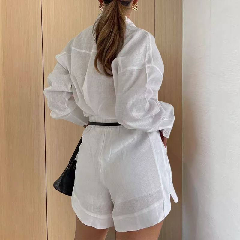 Conjunto Feminino Linho Azul