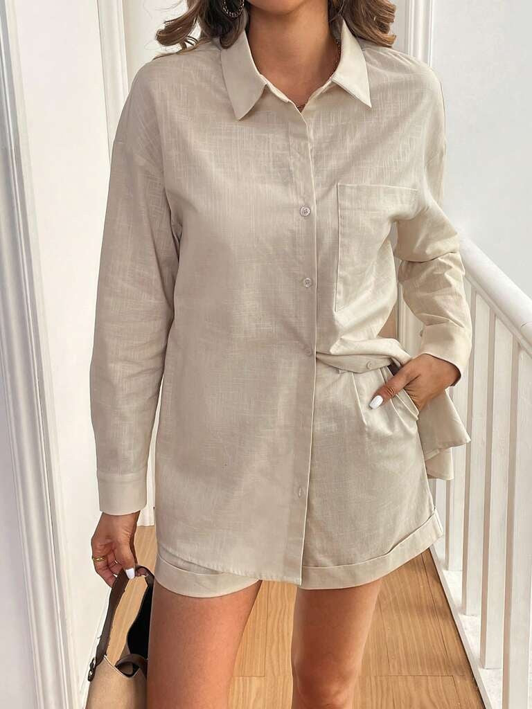 Conjunto Feminino Short e Blusa 100% Algodão Jasmine Damasco