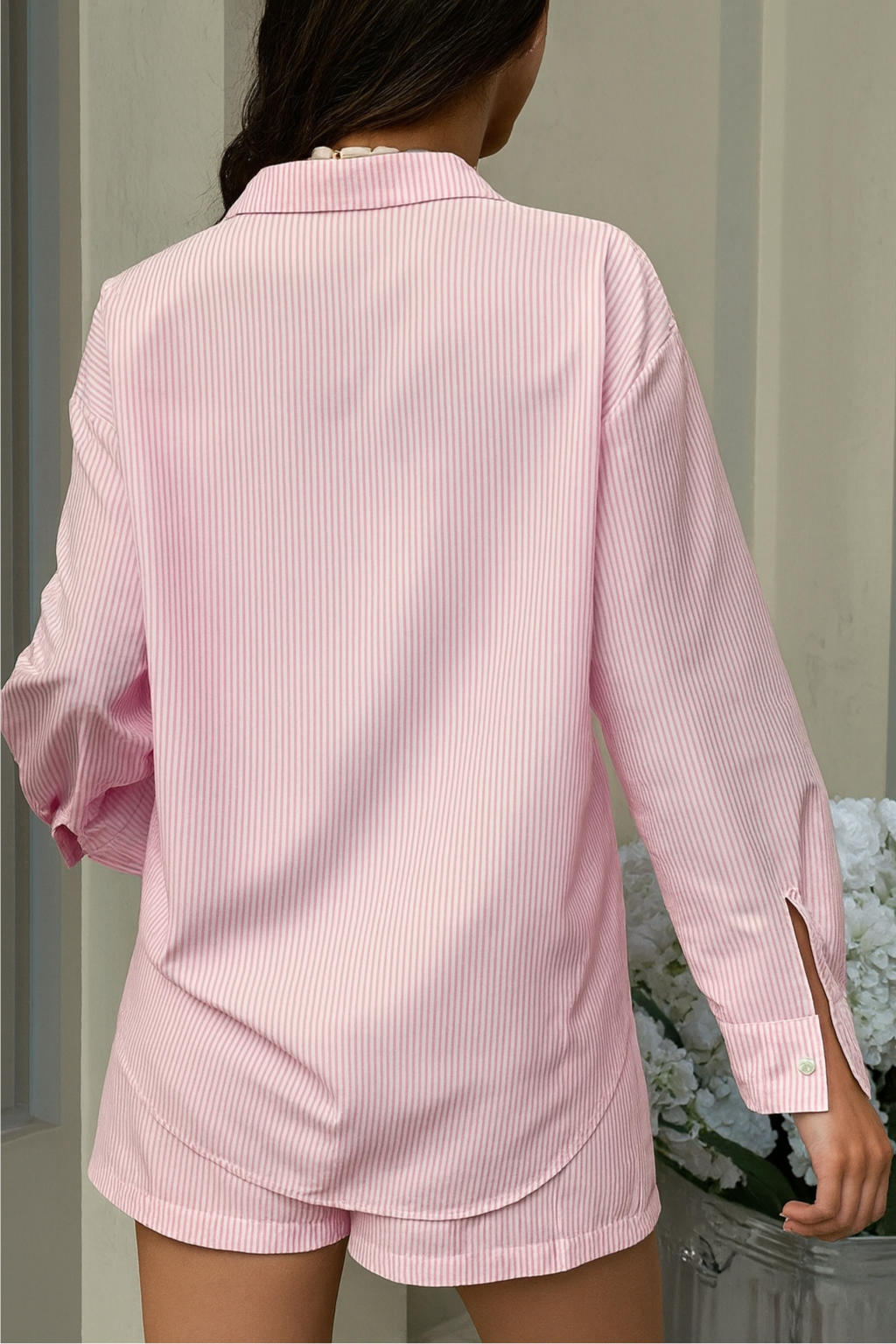 Conjunto Jade Listrado Camisa e Short Rose