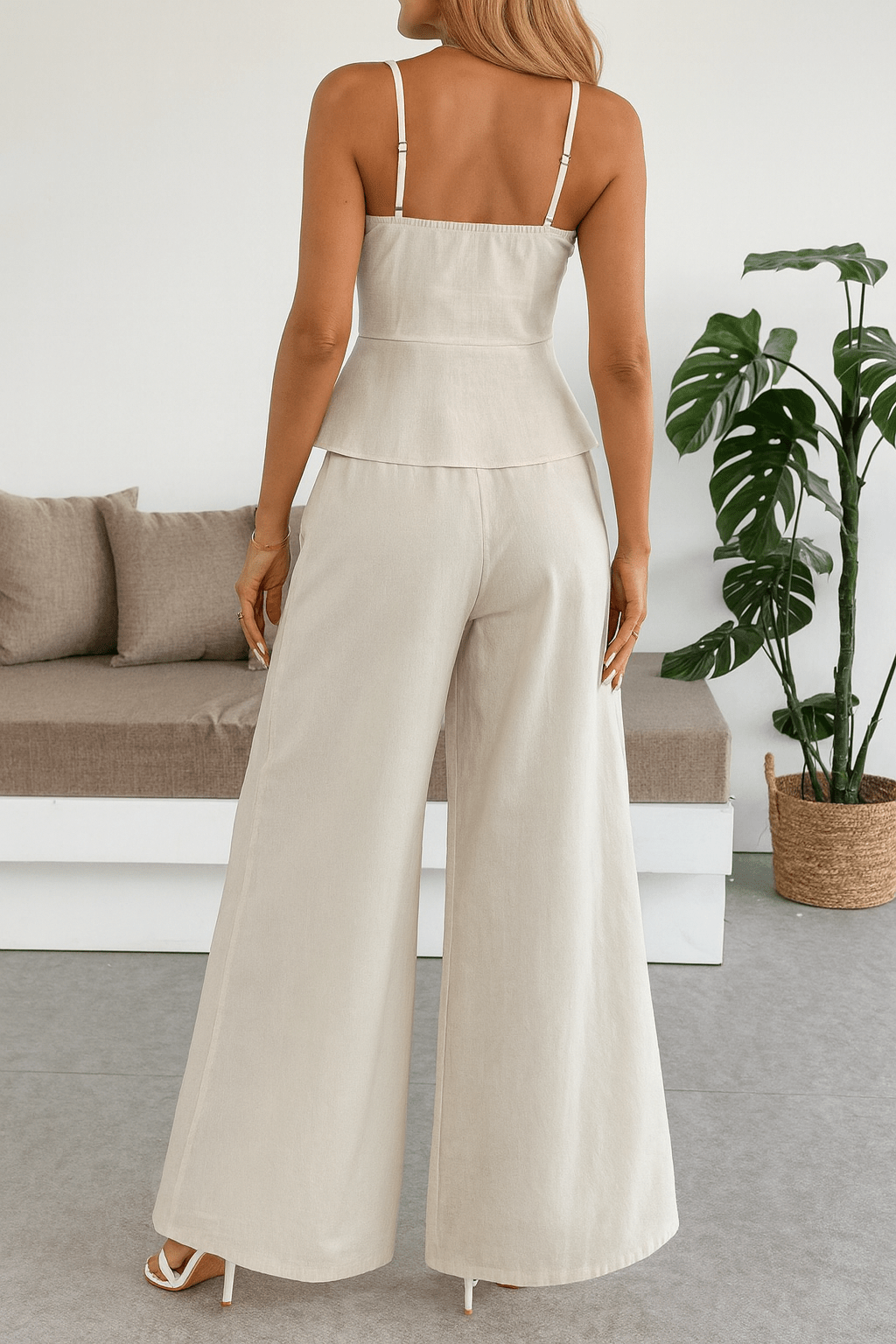 Conjunto Renata Calça pantalona e Blusa Branco