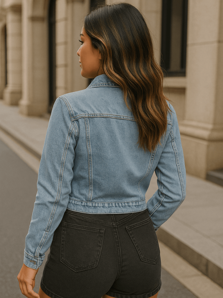 Jaqueta Feminina Jeans Lavagem Clara Lorys