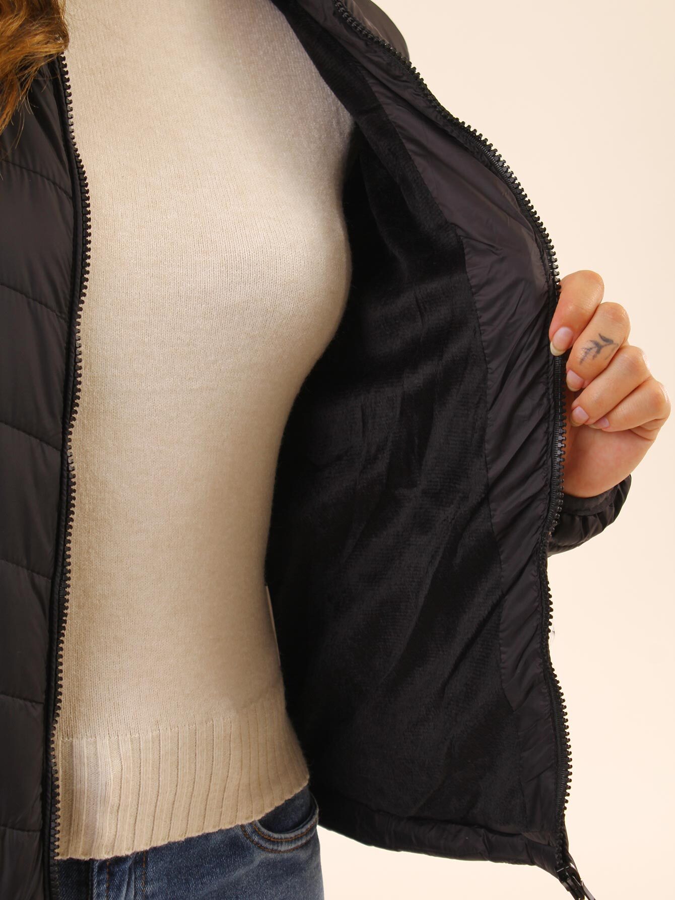 Jaqueta Feminina Puffer Com Forro Pelúcida