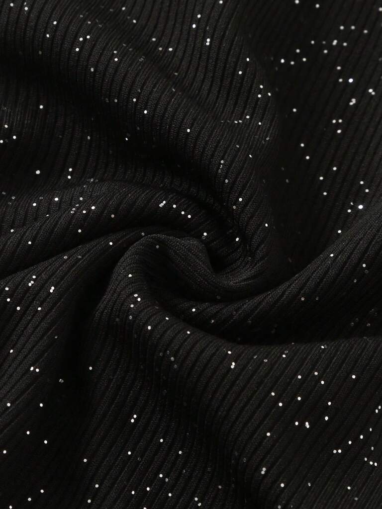 Maiô Virginia Preto com Textura Brilhante Decote Flor