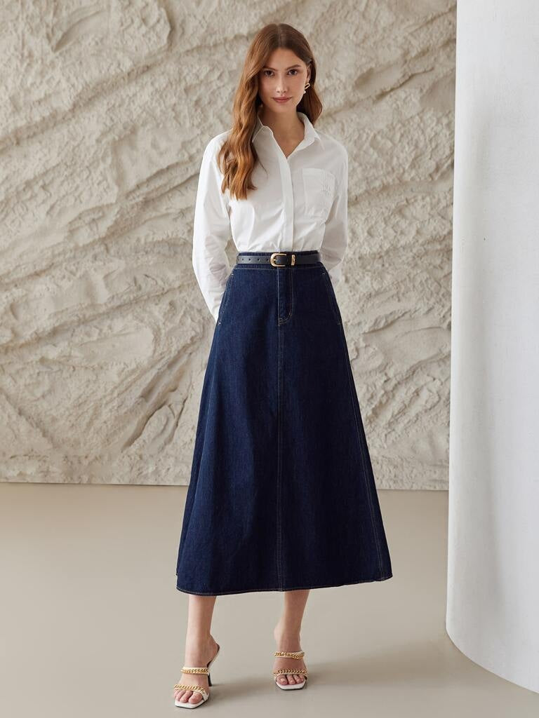 Saia Midi Jeans Ostuni