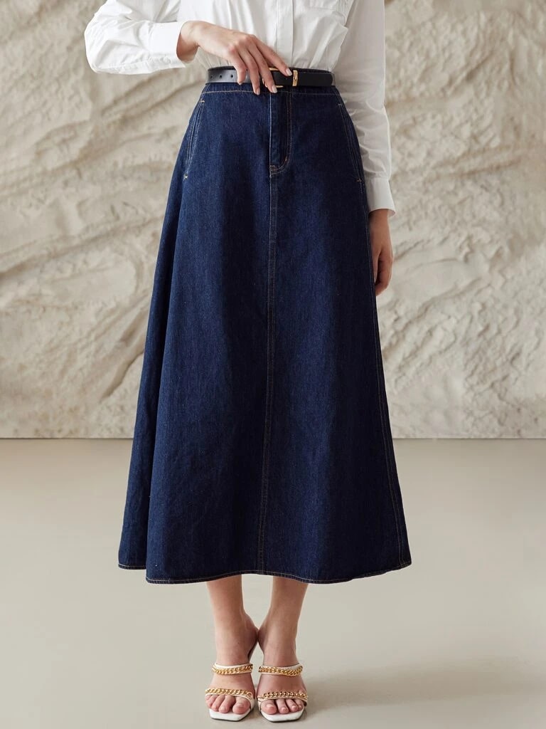 Saia Midi Jeans Ostuni