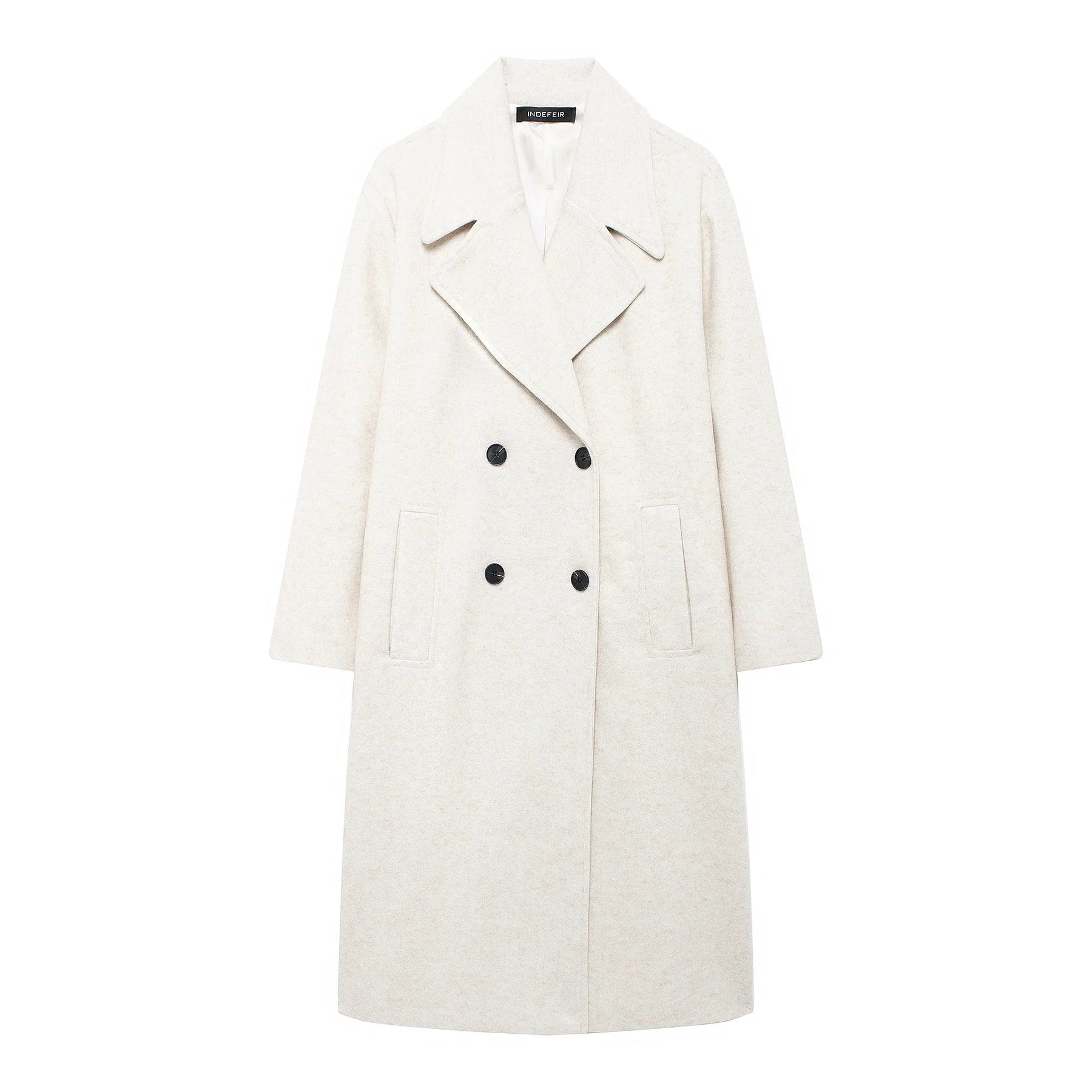 Sobretudo Feminino Duplo Breasted Manga Longa Kamille