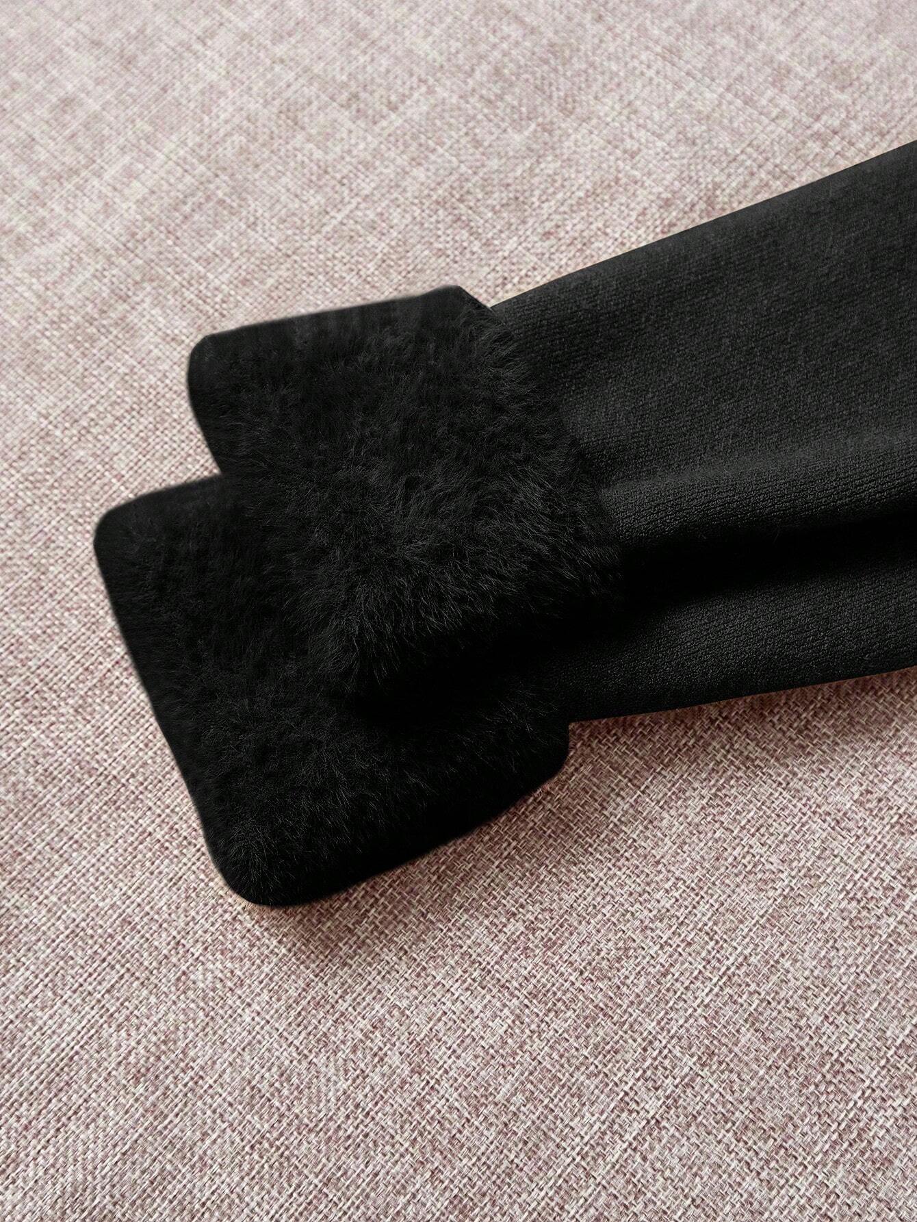 Suéter Feminino Tricot Gola Alta De Veludo Preto