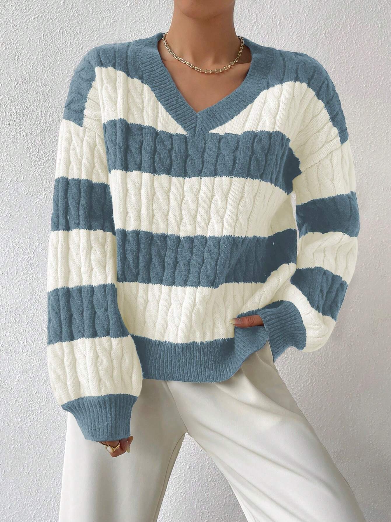 Suéter Feminino Tricot Para Inverno Branco