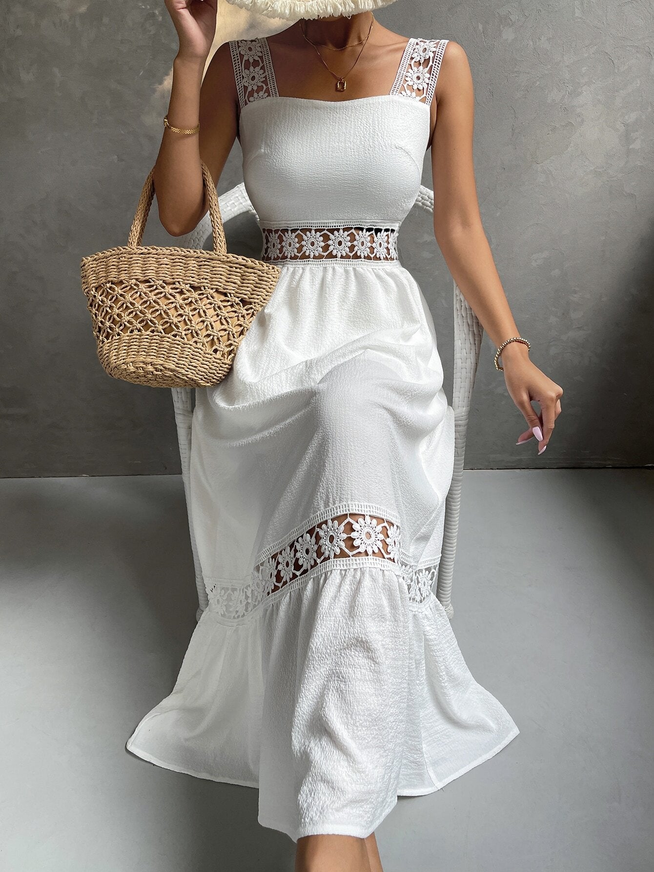 Vestido Longo Com Renda Júlia