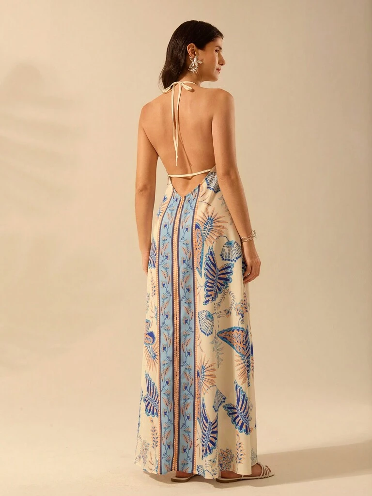 Vestido Longo Estampa Boho Tropical Rafaelly
