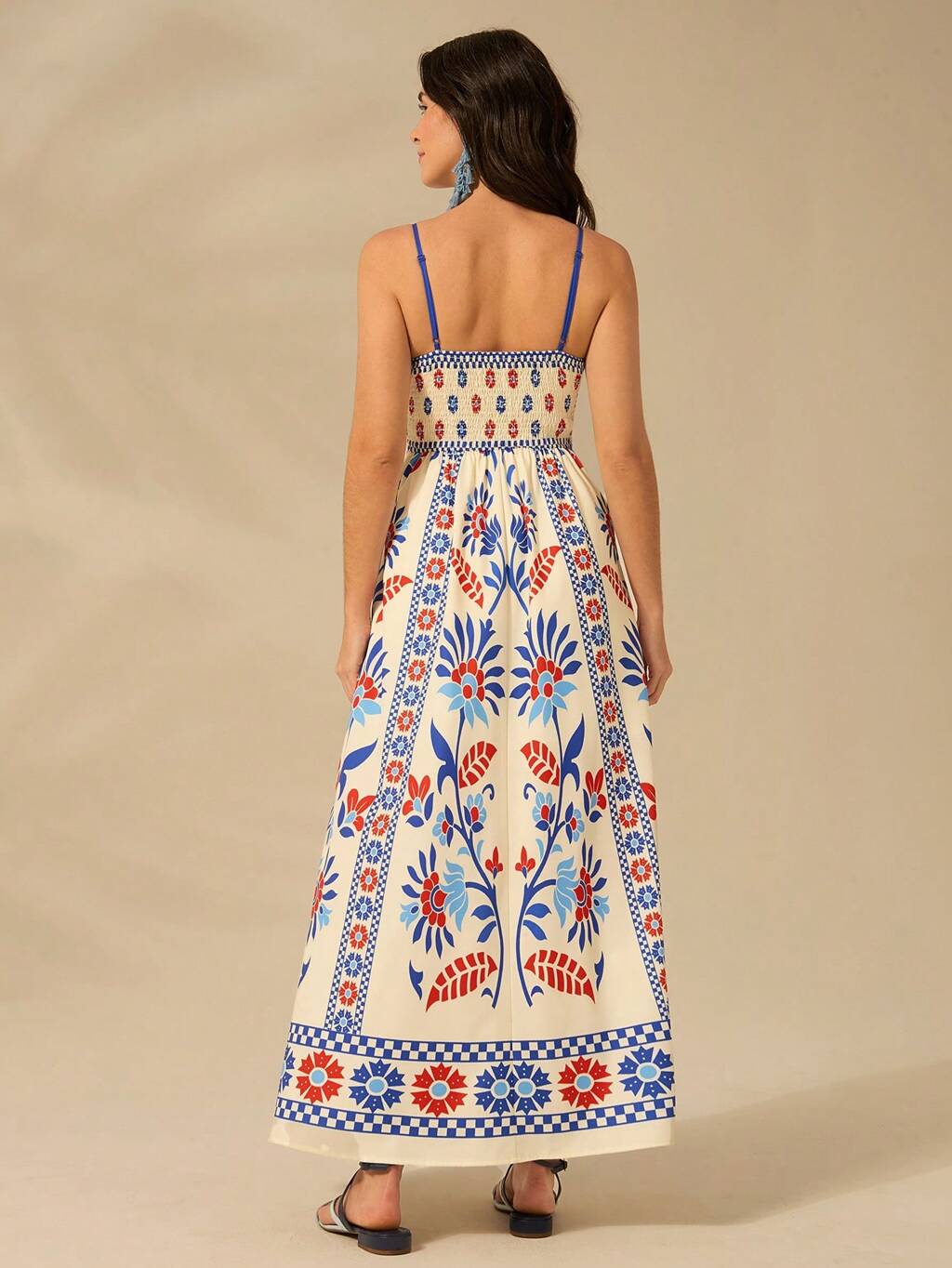 Vestido Longo Estampado Modelo Balli