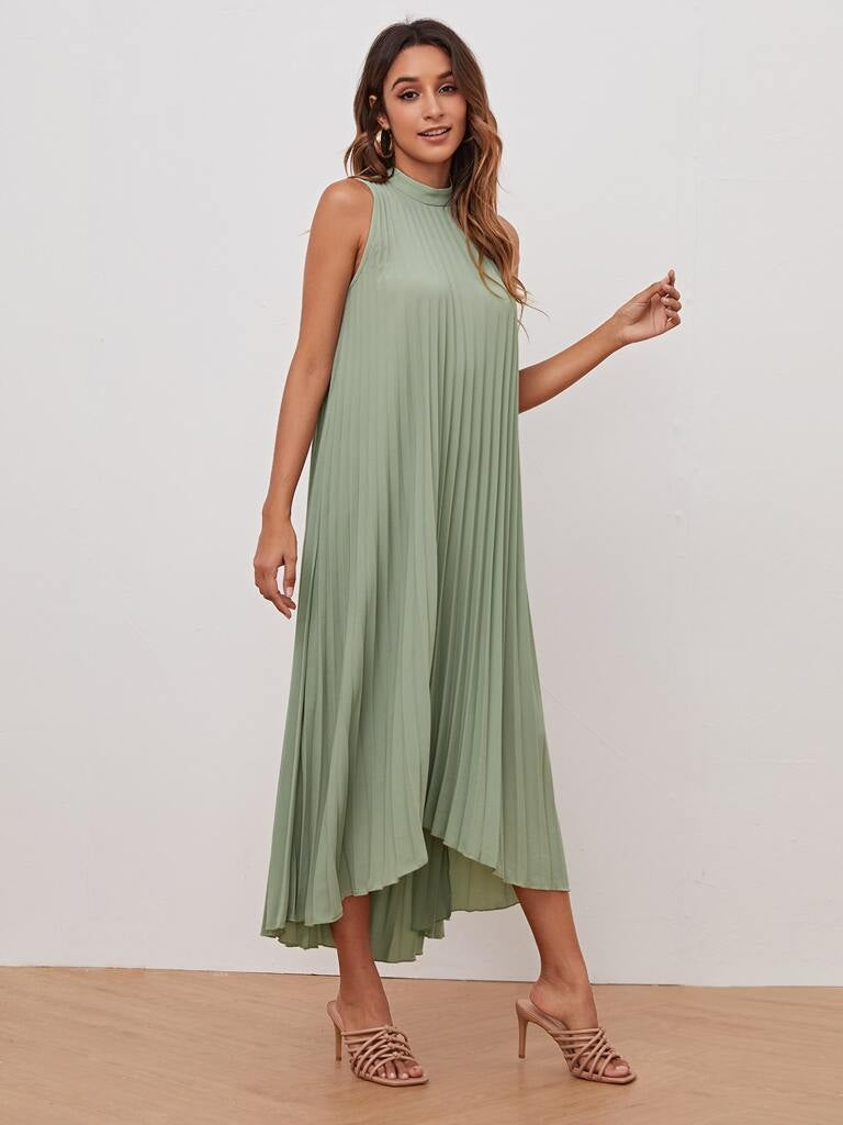 Vestido Verde Plissado Positano