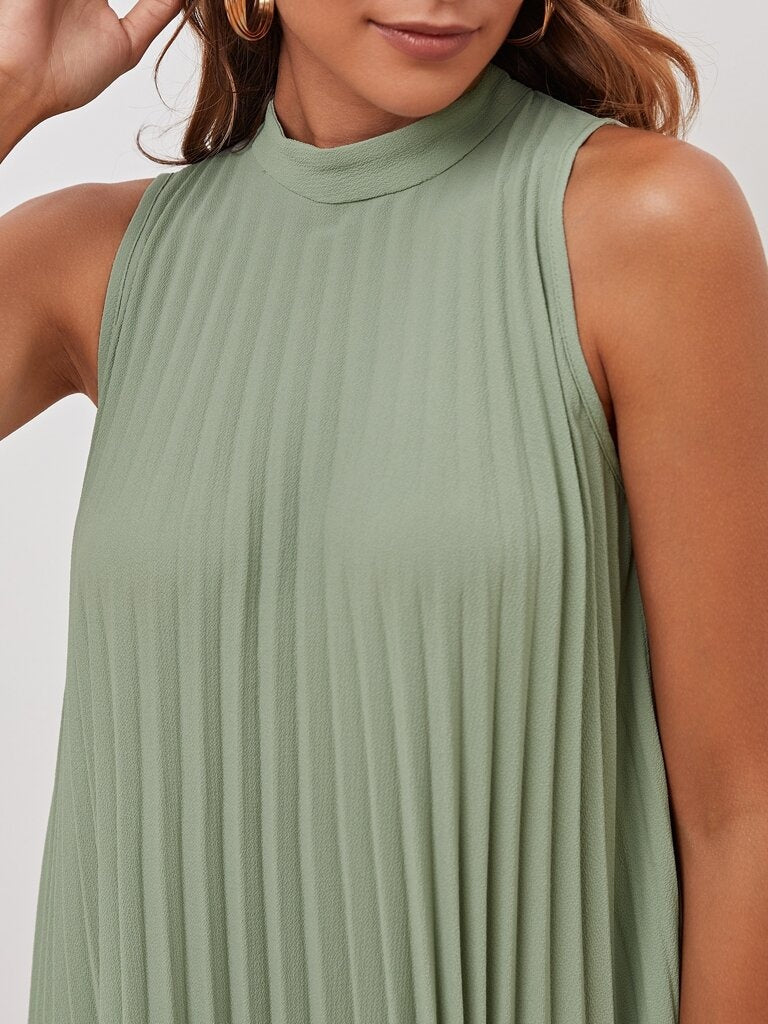 Vestido Verde Plissado Positano