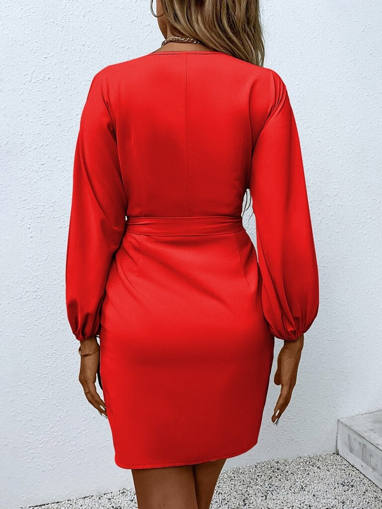 Vestido Vermelho Sobrepeliz Nó Mirella
