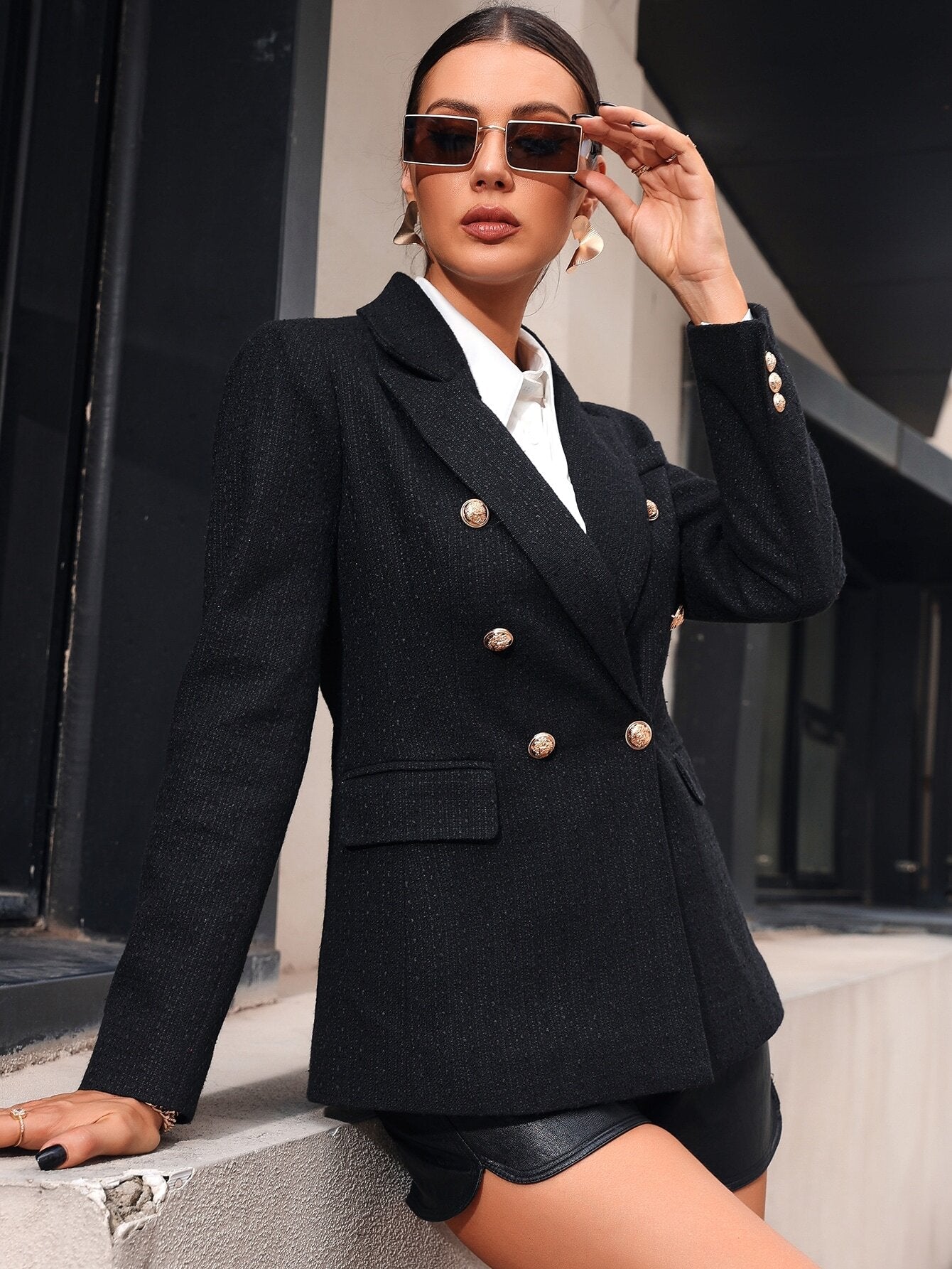 Blazer Feminino Alongado Preto
