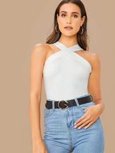Blusa Feminina Branca Gola Transpassada