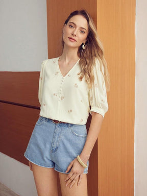 Blusa Feminina Manga Bufante Catarina