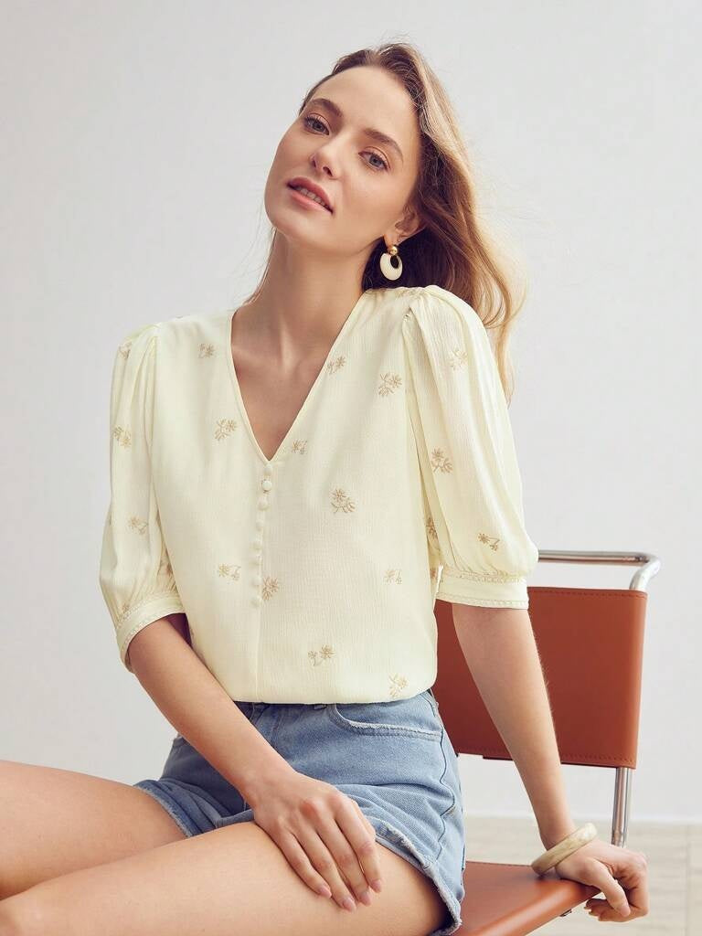 Blusa Feminina Manga Bufante Catarina
