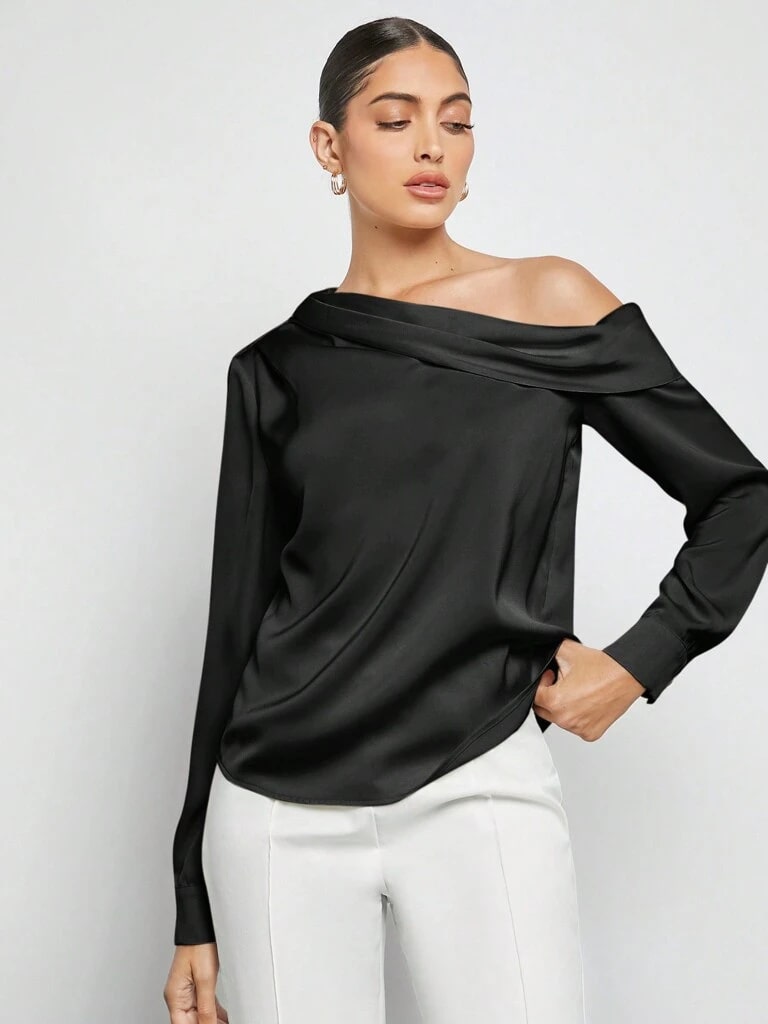 Blusa Feminina Preto Manga Longa Praga