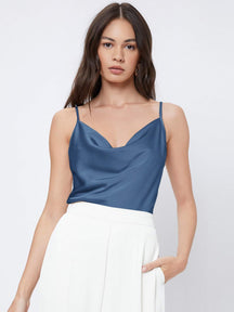 Blusa Feminina Regata Azul Modelo Social