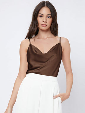 Blusa Feminina Regata Marrom Modelo Social
