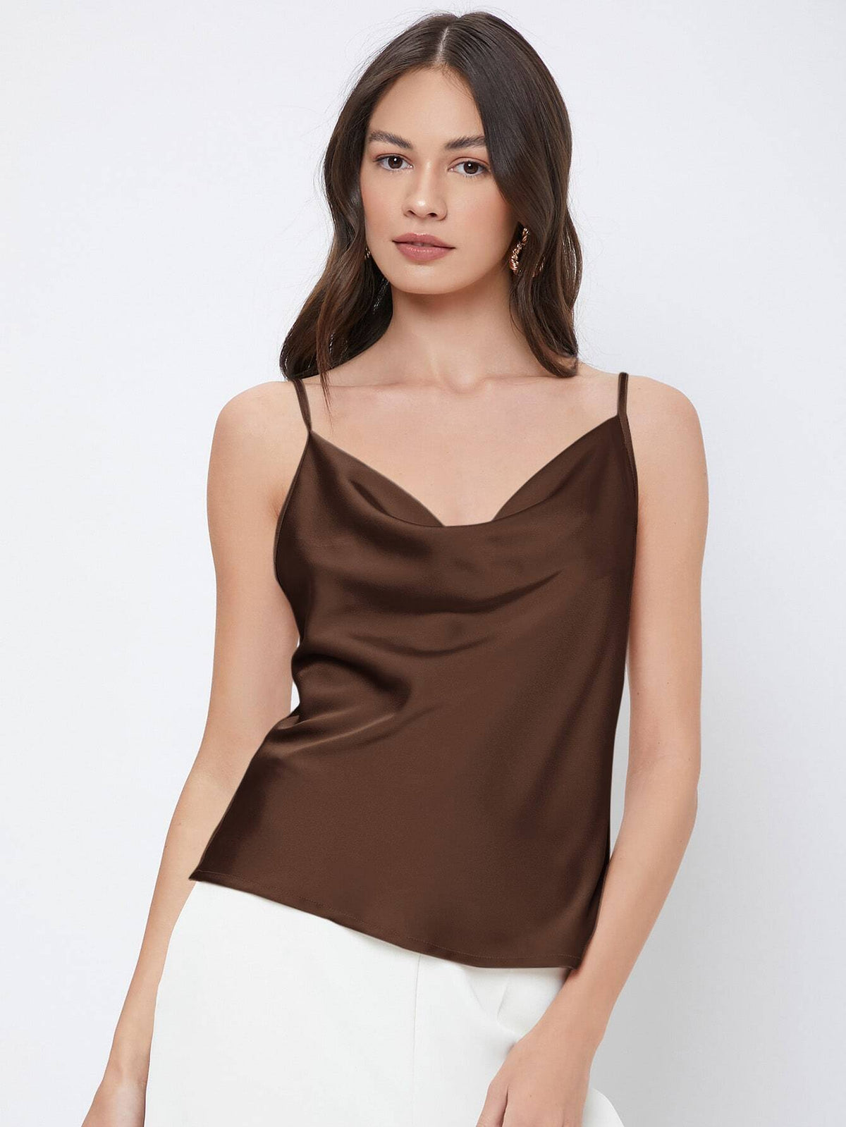 Blusa Feminina Regata Marrom Modelo Social