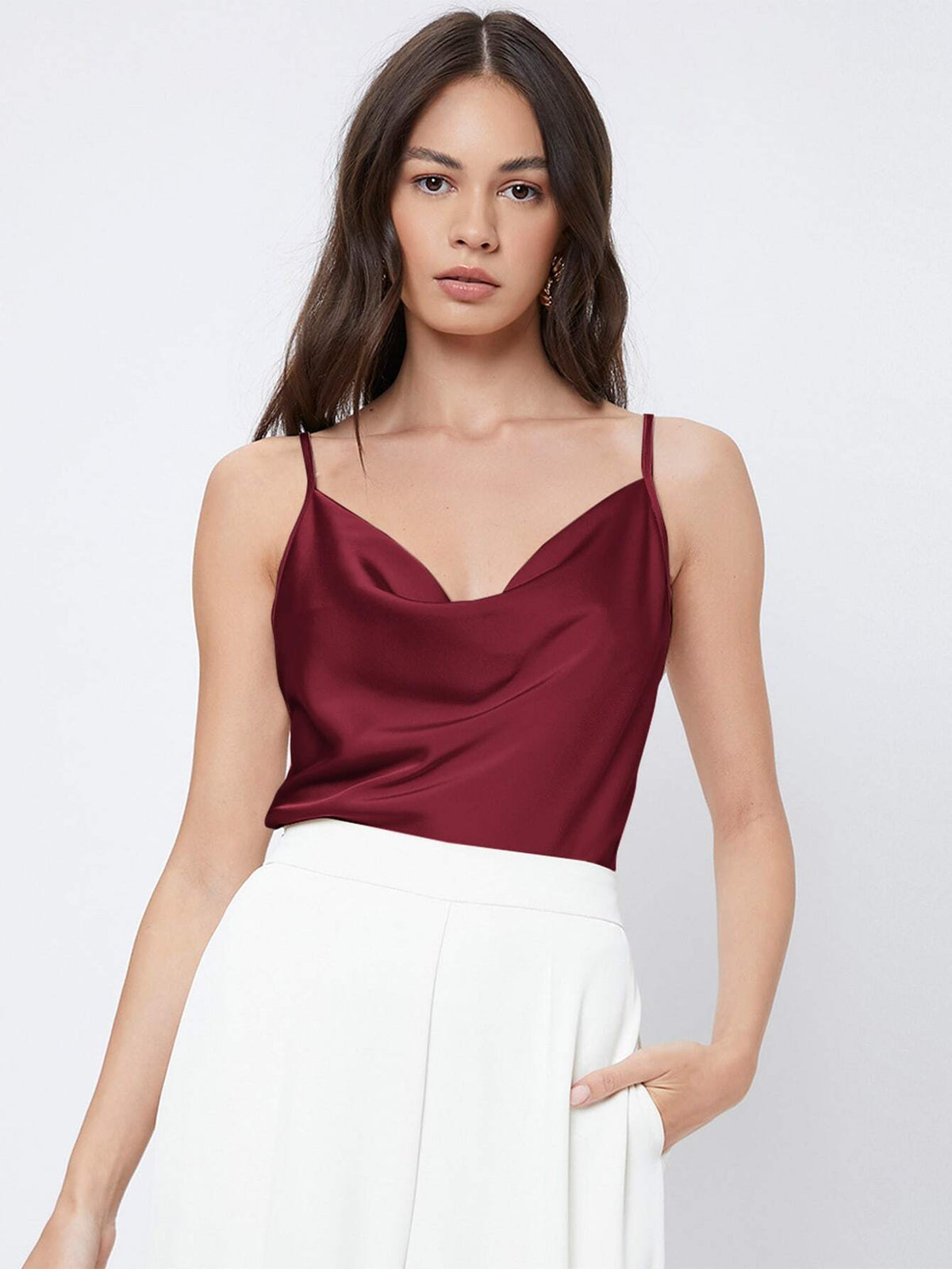 Blusa Feminina Regata Vinho Modelo Social