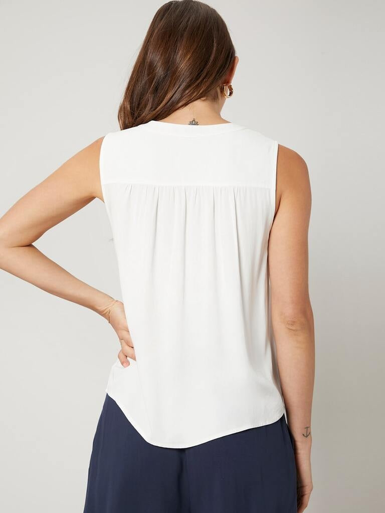 Blusa Feminina Sem Manga Branca