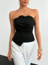Blusa Feminina Tubo Bainha Assimétrica Preto