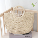 Bolsa de Palha Capri Bege