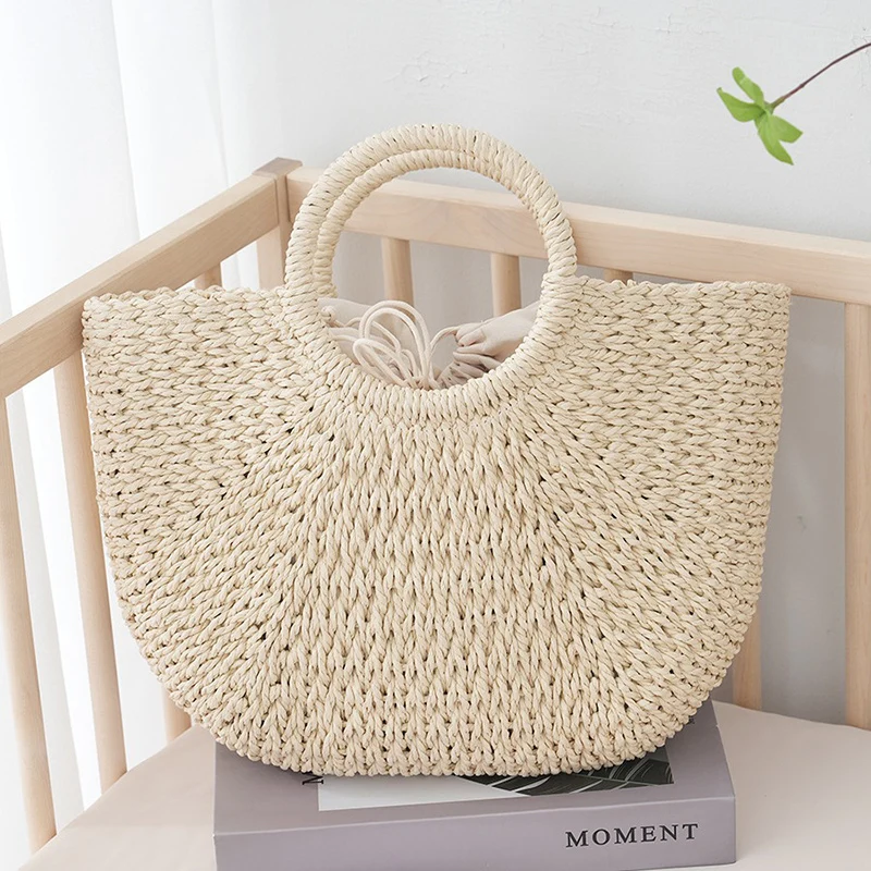 Bolsa de Palha Capri Bege