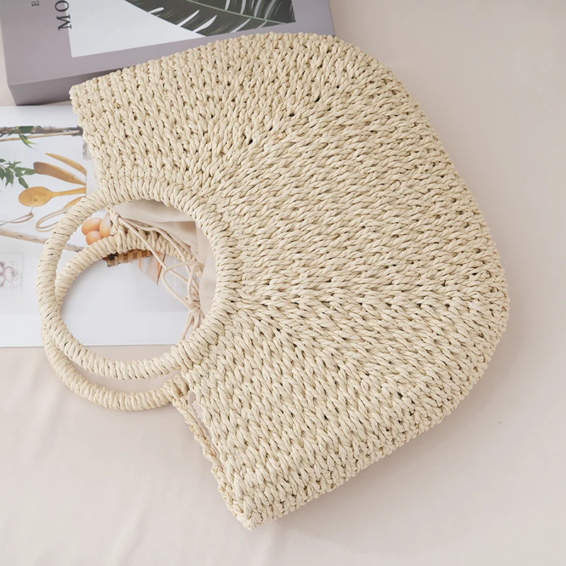 Bolsa de Palha Capri Bege