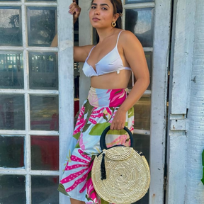 Bolsa de Palha Grande Alça de Mão Modelo Maranta