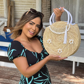 Bolsa de Palha Grande Modelo Rubelita Redonda