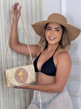 Bolsa de Palha Transversal Malaquita Marrom