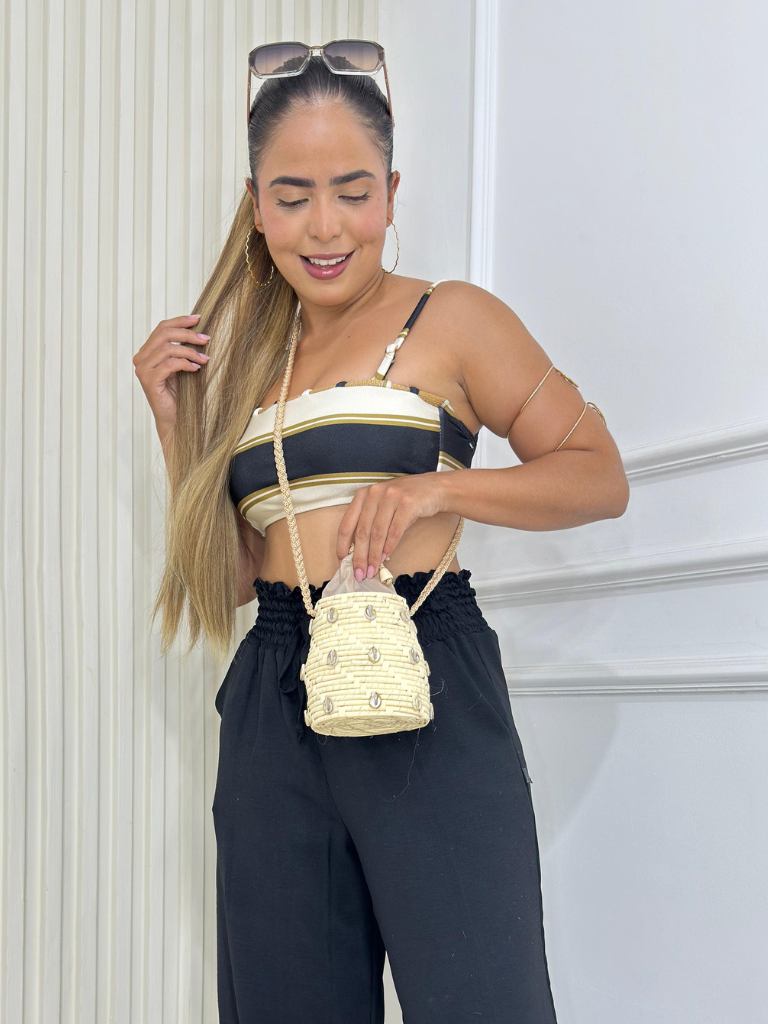 Bolsa de Palha Transversal Potinho Búzios