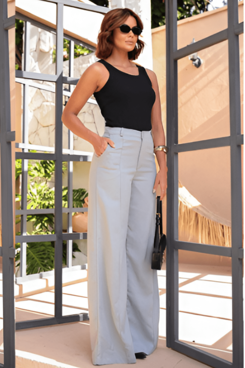 Calça Pantalona de Linho Serenna